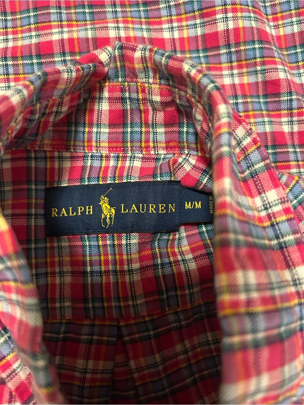 Ralph Lauren Red and White Plaid Button-Down Shirt - Picture 3 of 3